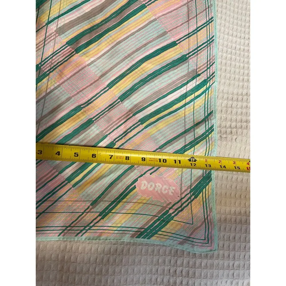 VTG Dorce Pastel Striped Mid Century Modern Style Neck Scarf 43 in by 13.5 in